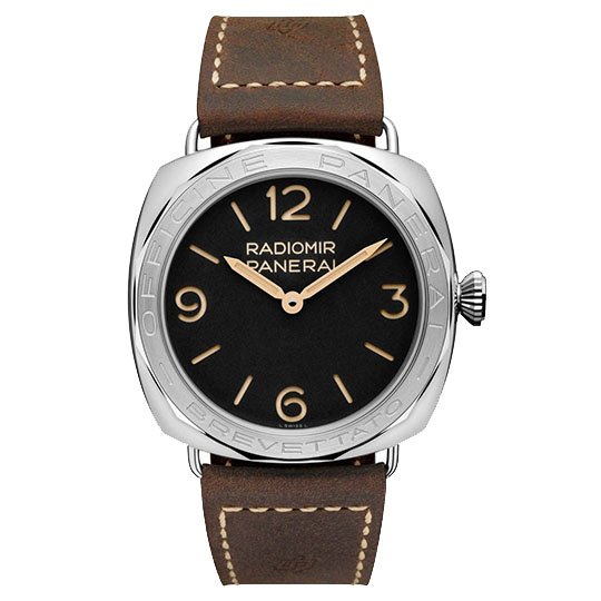 Panerai Radiomir PAM 685 Watch with Leather Bracelet and Stainless Steel Bezel