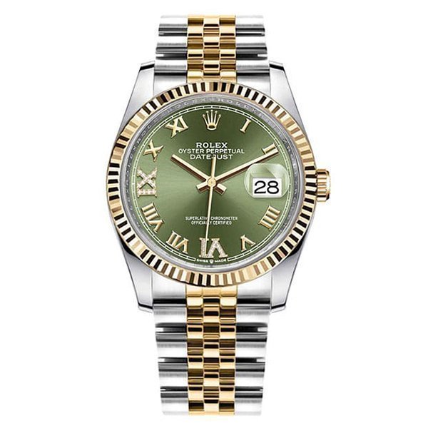 Rolex Datejust 36 Olive green set with diamonds Jubilee 126233