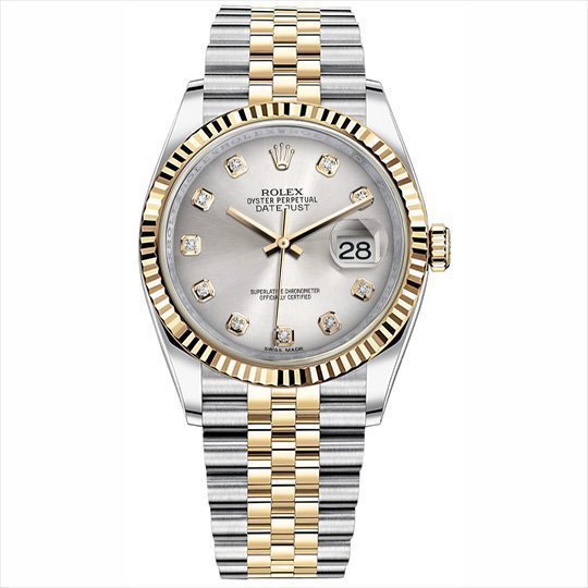 Rolex Datejust 36 Steel and Gold Yellow Gold Fluted Bezel 116233