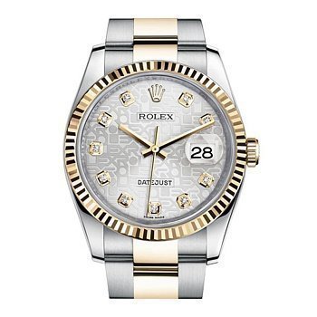 Rolex Datejust Lady Steel Yellow Gold 36mm 116233-Silver-Jubilee-Diamond-Oyster 23168