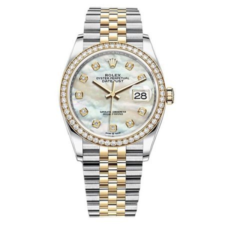 Rolex Datejust 36 White mother-of-pearl set with diamonds 126283RBR