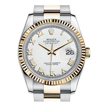 Rolex Datejust Lady Steel Yellow Gold 36mm 116233-White-Arabic-Oyster 23167