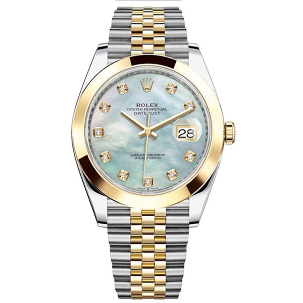 Rolex Datejust 41 126303 White mother-of-pearl set with diamonds JB