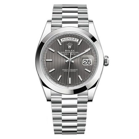 Rolex Day-Date II Dark rhodium stripe motif 228206