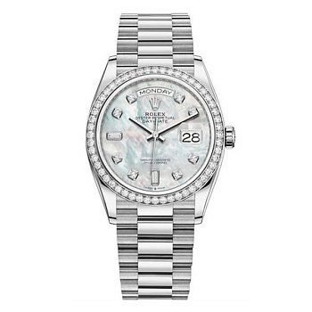 Rolex Day Date Ladies White mother-of-pearl set with diamonds 128349RBR