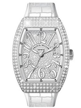 Franck Muller Vanguard Lady Automatic 35 mm Steel Diamond Pave V 35 SC AT FO D CD AC.NR DIAM.BLC AC