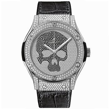 Hublot Classic Fusion Skull 45mm 511.NX.9000.LR.1704.SKULL Titanium Full Pave Watch