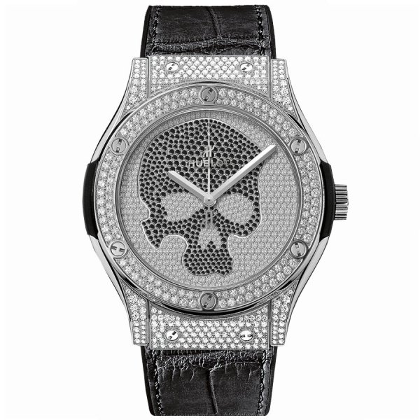 Hublot Classic Fusion Skull 45mm 511.NX.9000.LR.1704.SKULL Titanium Full Pave Watch