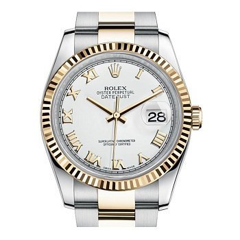 Rolex Datejust Lady Steel Yellow Gold 36mm 116233-White-Arabic-Oyster 23167