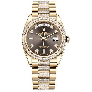 Rolex  Day-Date 36 Yellow gold Bezel set with diamond President Bracelet  128348rbr-0007