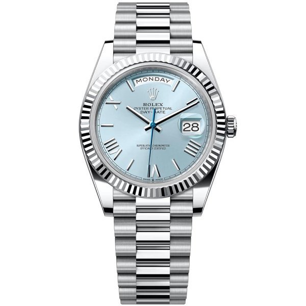 Часы мужские Rolex Day-Date 40 mm Platinum Fluted bezel President bracelet 228236-0012