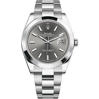 Rolex Datejust 41 Steel Smooth Bezel Oyster 126300 Dark rhodium