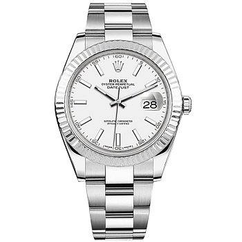 Rolex  Datejust 41 White Rolesor Oyster  126334 White Index