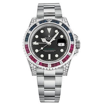 Rolex GMT-Master II White Gold diamonds with sapphires rubies 116759 SARU