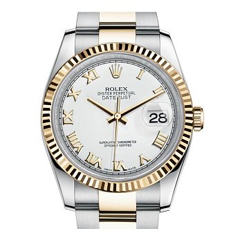 Rolex Datejust Lady Steel Yellow Gold 36mm 116233-White-Arabic-Oyster 23167