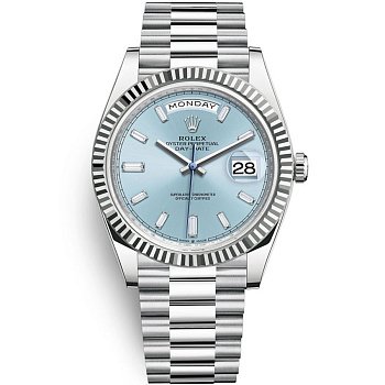 Часы мужские Rolex Day-Date 40 mm Platinum Fluted bezel President bracelet 228236-0006